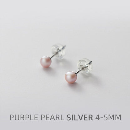 Multi-Color Natural Pearl Stud Earring