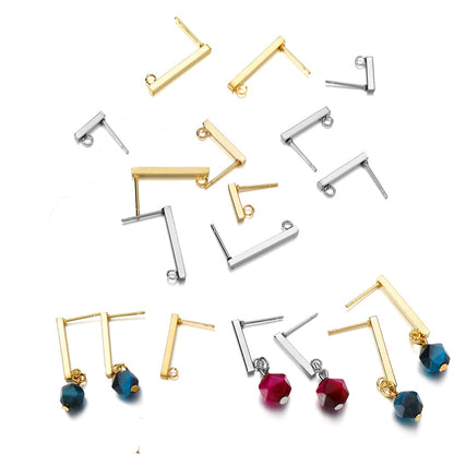 T-Type Stainless Steel Earring Stud Backs, 20pcs