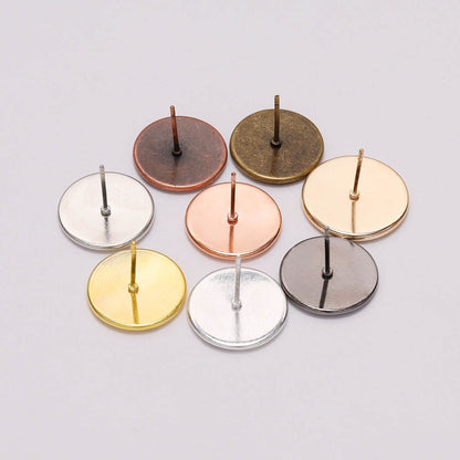 Stainless Iron Blank Earring Base, 20-50pcs