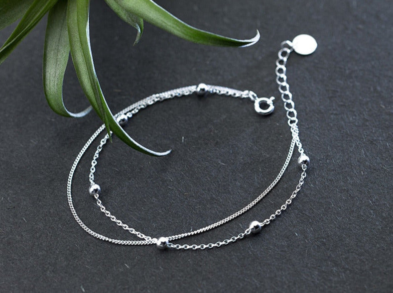 Simple Beads Line Chain Bracelet