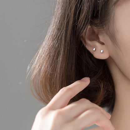 Geometric Square Tiny Stud Earring