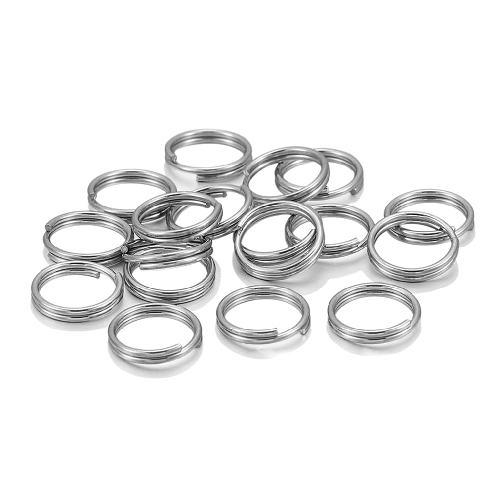 50 à 100 anneaux de saut à double boucle en acier de 6 à 12 mm.