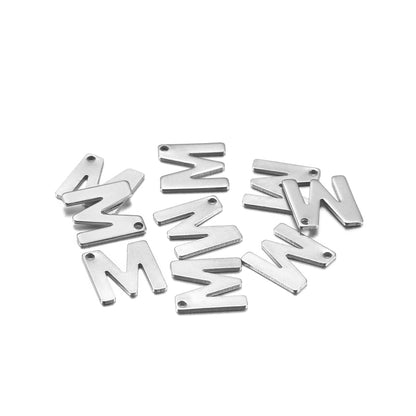 Stainless Steel A-Z Alphabet Letter Pendant, 50Pcs