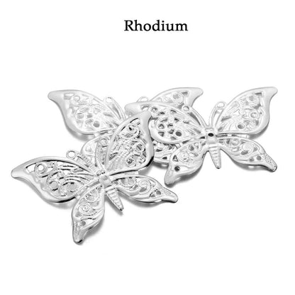 Butterfly Filigree Wraps Pendant, 30Pcs