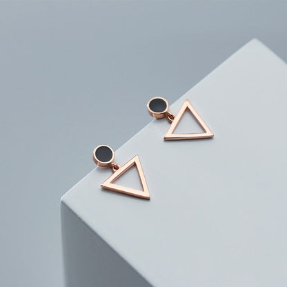 Geometric Triangle Dangle Earring