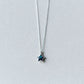 Collier pendentif rétro à breloques mini étoile bleue