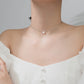 Silver Zircon Round Pendant Necklace