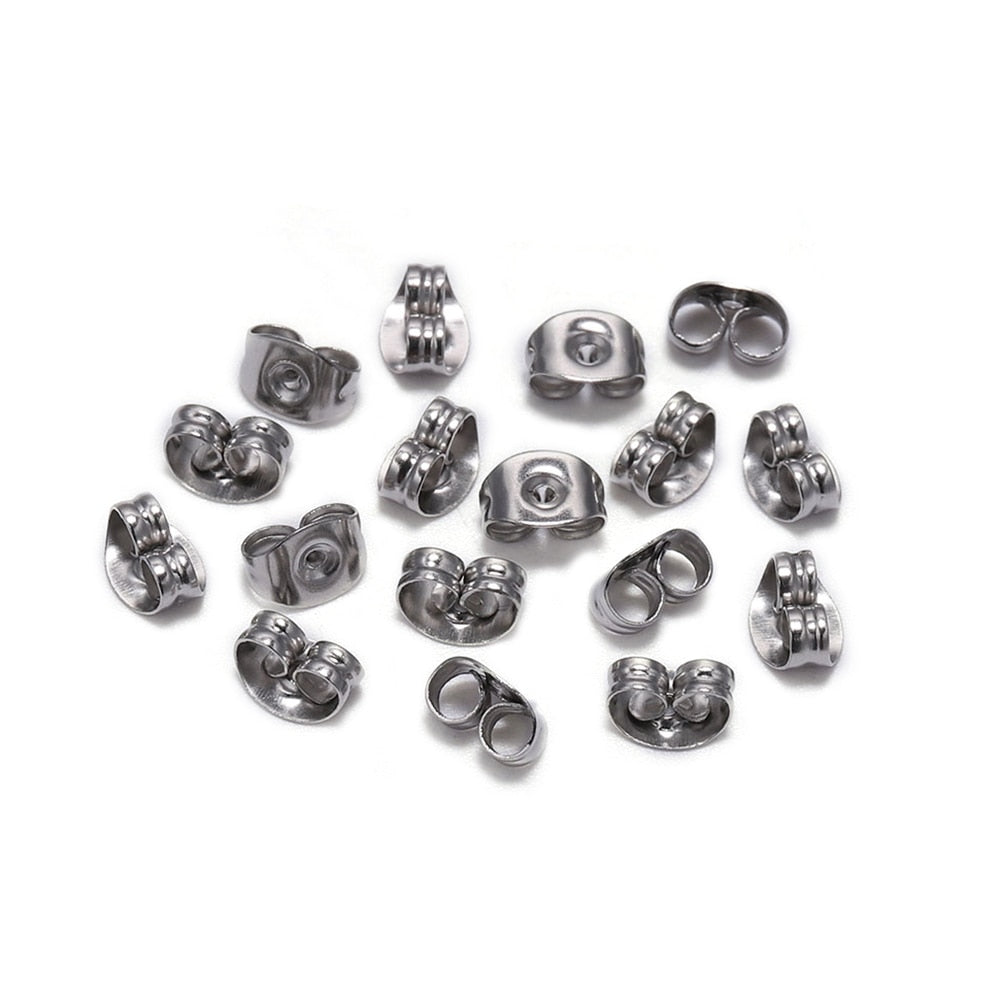 Base de boucle d'oreille épaisse en acier inoxydable 6mm-14mm, 10-100pcs