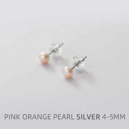 Multi-Color Natural Pearl Stud Earring