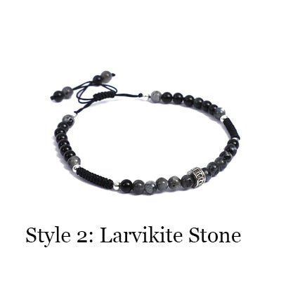 Bracelet Noeuds Onyx et Obsidienne Noire