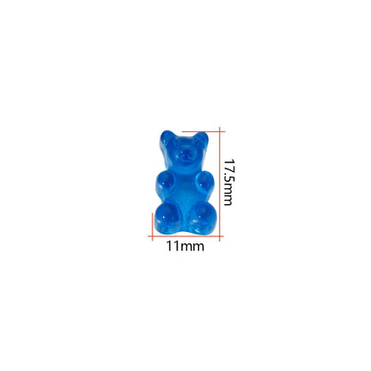 Transparent Cartoon Candy Bear Charm Pendants, 10Pcs