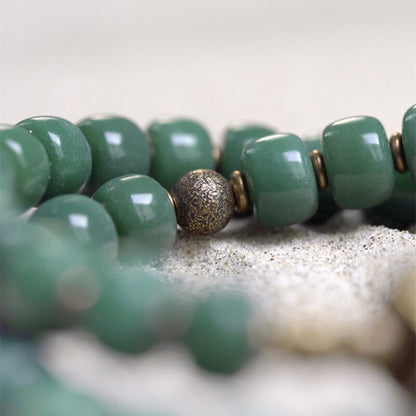 Bracelet à deux rangées de perles de graines de Bodhi naturelles