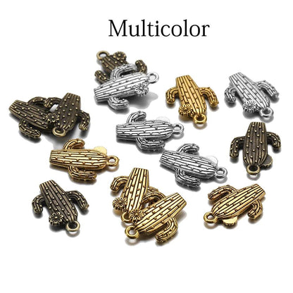 10pcs 15x20mm Antique Cactus Pendants