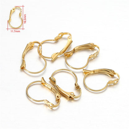 Gold Korean Earring Base in Stainless Steel, 20pcs