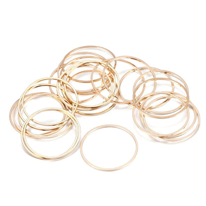 8-40mm Brass Closed Ring Earring Wires Hoops, 20-50pcs