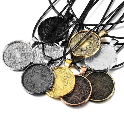 5pcs 25mm Cabochon Base Tray with Wax String