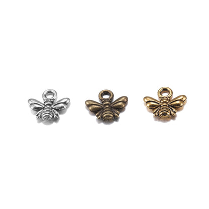 40pcs Antique Tone Bee Charm Pendants