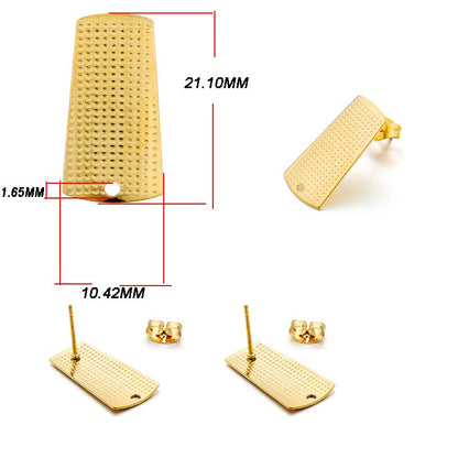 Edelstahl-Ohrstecker mit geometrischer Basis, 10 Stück