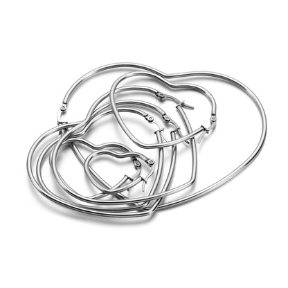 Stainless Steel Hoop Open Earrings Base, 15-50mm