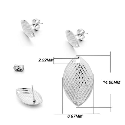 Edelstahl-Ohrstecker mit geometrischer Basis, 10 Stück