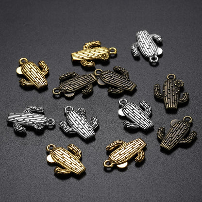 10pcs 15x20mm Antique Cactus Pendants