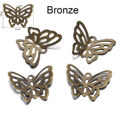 Metal Butterfly Connectors Charm, 100pcs