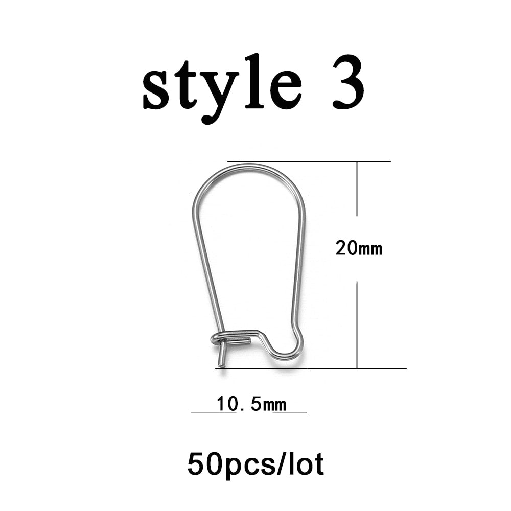 Hypoallergenic Stainless Steel Earring Hooks, 20-50pcs