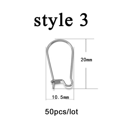 Hypoallergenic Stainless Steel Earring Hooks, 20-50pcs