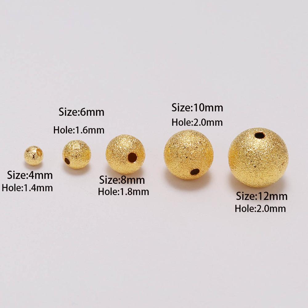 4–12 mm runde, mattierte Kugel-Abstandsperlen, 20–100 Stück