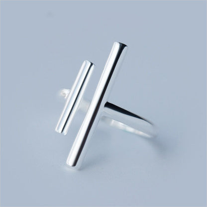 Geometric Line Silver Ring