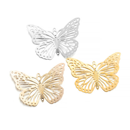 Butterfly Filigree Wraps Pendant Charms, 20-30Pcs