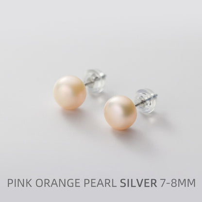 Multi-Color Natural Pearl Stud Earring