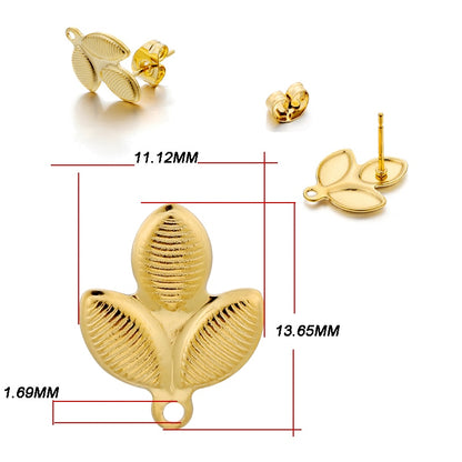 Edelstahl-Ohrstecker mit geometrischer Basis, 10 Stück