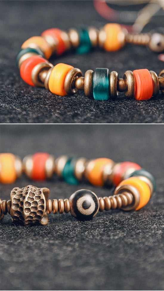 Azure Stone, Coloured Glass Beads Bracelet