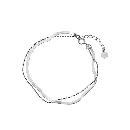 Bamboo Chain Silver Bracelet