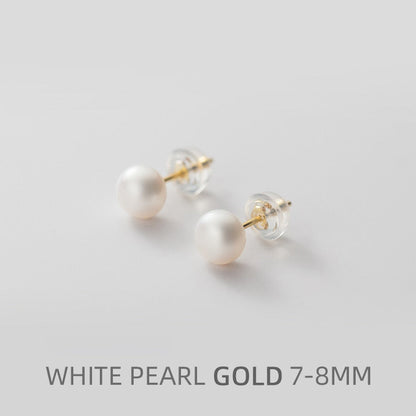 Multi-Color Natural Pearl Stud Earring