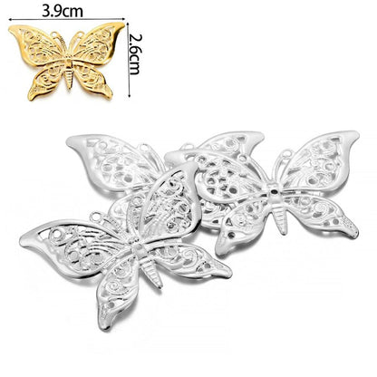 Butterfly Filigree Wraps Pendant Charms, 20-30Pcs