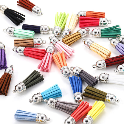 20pcs 38mm Tassel Vintage Leather Pendants