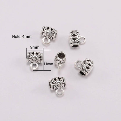 Antique Silver Clip Bail Connector Beads, 20pcs/lot