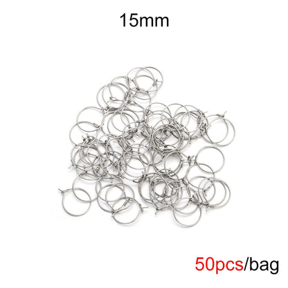 Big Circle Wire Hoops in Stainless Steel, 20pcs