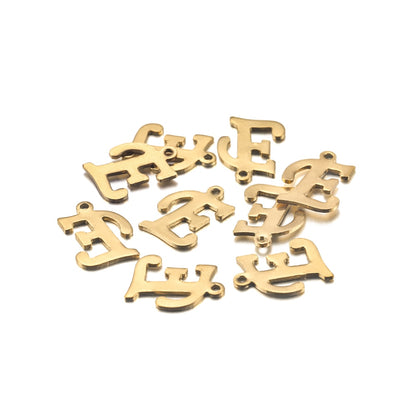 Pendentifs lettres de l'alphabet anglais en acier inoxydable, 26 pièces