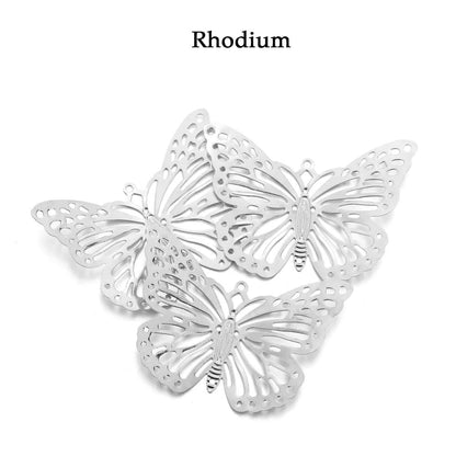 Butterfly Filigree Wraps Pendant Charms, 20-30Pcs