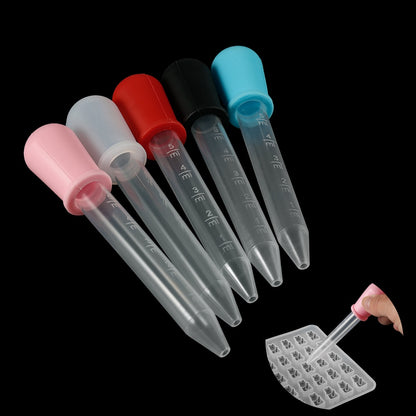 Compte-gouttes gradués en Silicone transparent de 5ml, 2 à 5 pièces, pour l'artisanat et les moules à bonbons