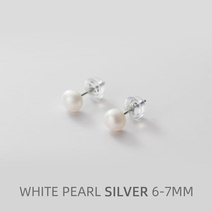 Multi-Color Natural Pearl Stud Earring