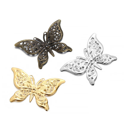 Butterfly Filigree Wraps Pendant, 30Pcs