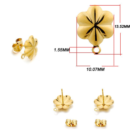 Edelstahl-Ohrstecker mit geometrischer Basis, 10 Stück