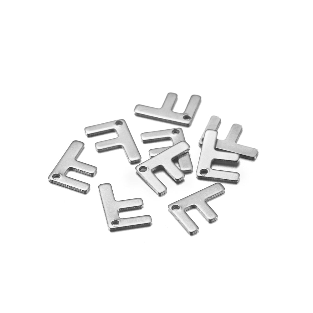 Stainless Steel A-Z Alphabet Letter Pendant, 50Pcs