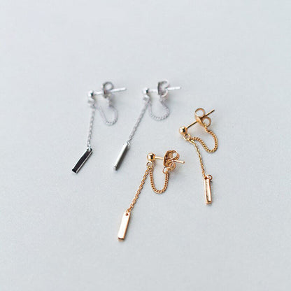 Boucles d'oreilles géométriques à la mode en argent