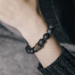 12mm Faceted Matte Black Agate Bracelet