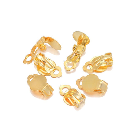 Ear Clip Base, Earrings Blank Setting 10mm, 50pcs